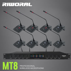 Wireless Microphone 8 Channel Desktop Dynamic Mike Wireless Gooseneck Handheld / Desk / Pocket Conferences Mic Work Range 100m/328ft Designed For Meeting Public Speaking Events
