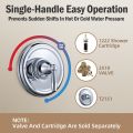 Replacement for Moen T2151 Brantford Posi-Temp Valve Trim Kit, Pressure Balancing Tub and Shower Lever Handle，Chrome. 