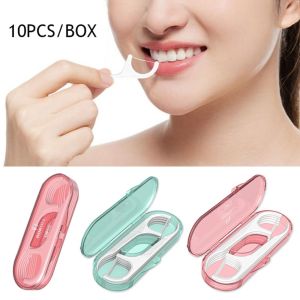 FOUNDTWO 10 Pcs/box Mini Bộ Tăm Xỉa Răng Chống bụi Nhựa Dụng cụ lấy chỉ nha khoa Ốp lưng Chăm sóc răng Tăm xỉa răng Du lịch gia đình