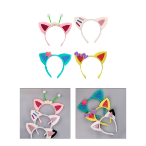 Cosplay Sequins Cat Ear Headband Woman Students Carnivals Anime Character Hairband Cat Ear Headbands Christmas Hair Hoop