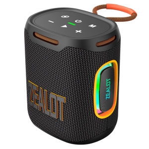 [Malaysia In Stock]ZEALOT Portable Outdoor Bluetooth Speaker Bass Wireless Speaker BT5.4 TWS Connectivity Sound Box with LED Light