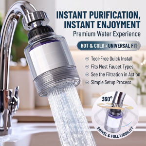 360° Faucet Water Filter Premium ABS 5-Stage Purifier Splash-proof Tap Aerator for Kitchen Sink