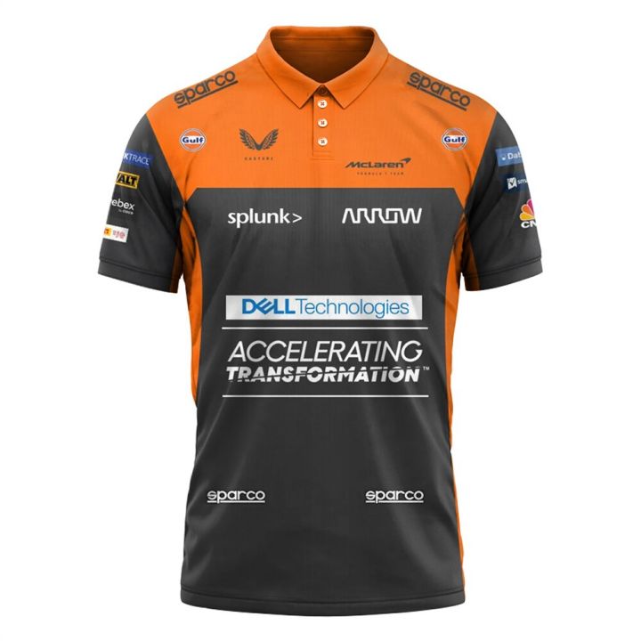 Hot F1 McLaren Polo Shirt Formula One Team Racing Car 3D Print Gulf Men