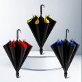 TORAS Bent handle umbrella with waterproof umbrella cover, commercial long handle golf umbrella, enlarged and thickened black rubber, sun and rain resistant dual-use umbrella. 