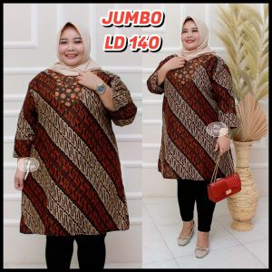 Atasan Wainta Baju Tunik Batik Jumbo Size XXXXL Ld 140cm