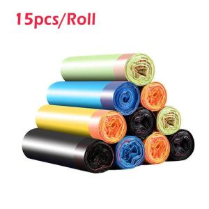 15pcs/Roll Trash Bags Disposable Thickened Garbage Bag Vest-style Garbage Can Storage Bag Household Kitchen Plastic Bag2026