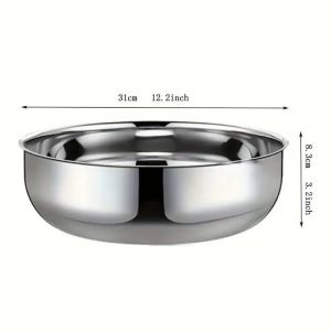 Stainless Steel Mixing Bowl With Lid Heavy Duty Rustproof For Baking Pasta & Salad Commercial Dishwasher Safe Kitchen Tool2026
