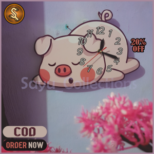 Jam Dinding Aesthetic Karakter Babi Sleep