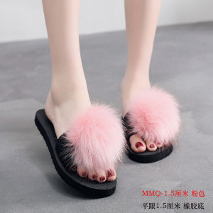 [Free Shipping] Ins Trendy WomenS Summer Outdoor Mid-Heel Wedge Slippers 1.5Cm One-Strap Sandals
