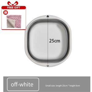 【Free Towel】Plastic Folding Basins Portable Wash Basins Folding Laundry Travel Cleaning Supplies Adult Baby Multi-purpose Foldable Silicone Bucket Kedi