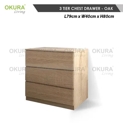 OKURA Bigger Size Chest Drawer with 4 Layer Drawer Storage Cabinet Almari Bedroom Living Room