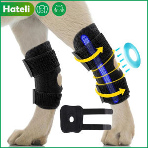 HATELI Dog Knee Pads Injury Recovery for Leg Hock Joint Wrap Breathable Injury Recover Pads Legs Dogs Protector Support Protects Bandage