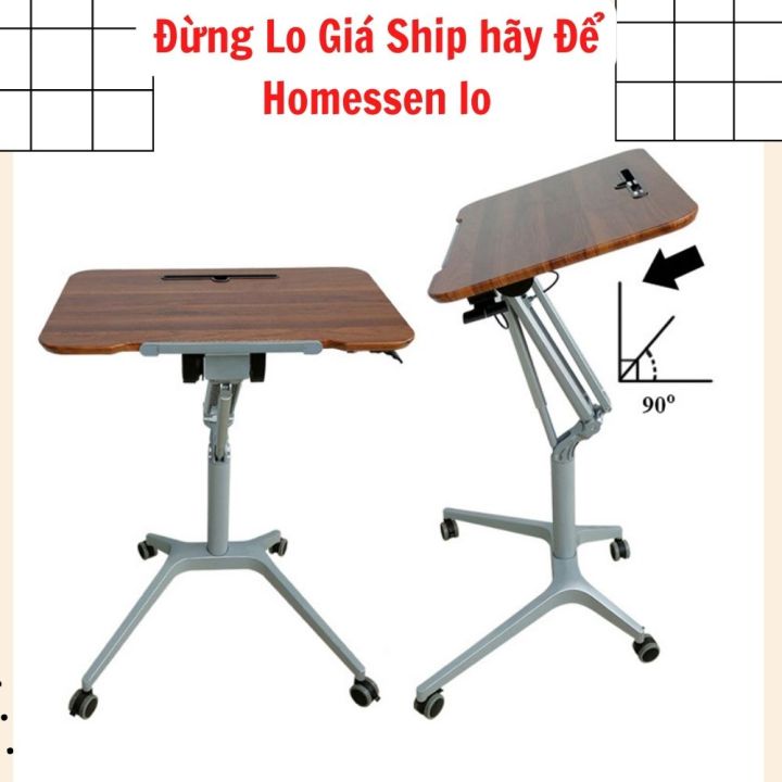 Bàn làm việc nâng hạ thông minh bằng khí nén cao cấp, bàn làm việc đứng gấp gọn thông minh có thể nghiêng mặt bàn 90 độ khung thép đúc nguyên khối