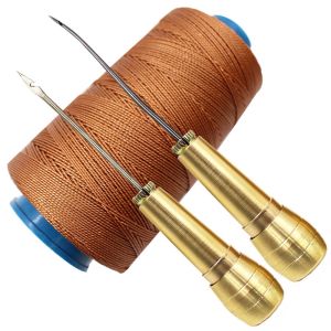 Wooden Handle Sewing Awl Hand Stitching Detachable Sewing Shoe Repair Tool Leather Craft Shoe Sewing Thread Repair Tool