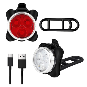 Yarrie LED Light Rechargeable Set of 2 Bright Light Compact and Waterproof LED Lamp Set for Outdoor Use Can Also Be Used as a Pram Light (White and Red Lights)