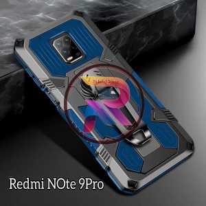 Case Hp Untuk Xiaomi Redmi Note 9 Pro New Casing Hp Kickstand Armor Belt Clip Terbaru