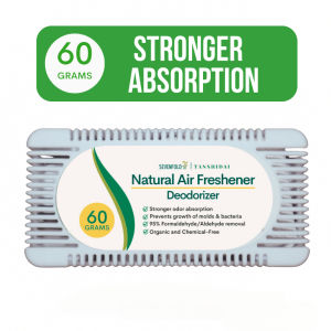 60G. AIR FRESHENER DEODORIZER FRIDGE DEODORIZER ODORS PURIFIER NANO-ACTIVATED CARBON BAMBOO CHARCOAL