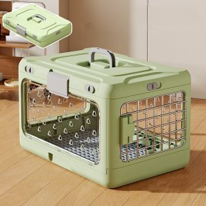 Lovinland Pet mặt cứng Nhựa Chó Và Mèo Cũi Có Thể Tháo Rời Bền giỏ xách thú cưng cửa sổ trong suốt Cửa dây kim loại Hoàn toàn Thoáng Khí Cho Đi Du Lịch/Cắm Trại/Thú Y Thăm