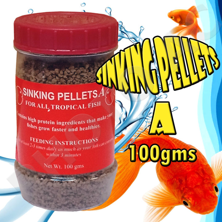 Fish Food Sinking Pellets For all Tropical Fish A-100gms Lazada
