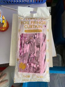 Tirai Pesta Ulang Tahun Tirai Rumbai Plastik Chrome Foil 99 x 180 Cm Foil Curtain Backdrop Tirai Ulang Tahun Dekorasi