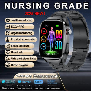 2025 New Blood Smartwatch for Men ECG+PPG Blood Pressure Blood Oxygen Monitor Bluetooth Call Multiple Sports Modes Fitness Tracker Waterproof Large Screen Smart Alarm Sleep Tracking - Perfect for Running Gym Outdoor Activities