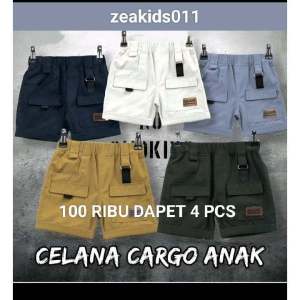 100 ribu dapat 4 pcs Celana Pendek Cargo Anak / Celana Cargo Short Pants usia 1 - 10 Tahun
