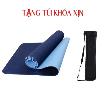 Thảm Yoga FREESHIP Thảm Tập Yoga TPE 2 Lớp Dày 6mm Thảm Gym Cao Cấp Tặng Túi Khóa Xịn Độ Bám Cao Tập Yoga Đủ Màu