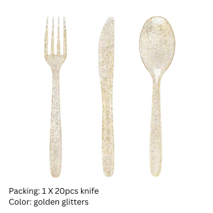 Gold disposable utensils set disposable spoon and fork dessert stand buffet set cutlery set tableware set plastic spoon and fork plastic packing flatware set buffet serving spoon party food serving tray set weeding accessories party needs disposables