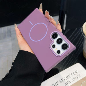 Luxury Slim Matte Magsafe Phone Case For Samsung Galaxy Note 20 Ultra S25 Edge S24 S23 S22 S21 S20 FE Plus Ultra Solid Color Shockproof PC Cover Casing