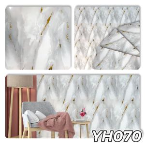 Set 10 Lembar Wall Decal Marmer Foam Vinyl - Gaya Internasional 30x60 cm Warna Abu-abu