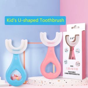 P U-Shaped Silicone Manual Soft Baby Toothbrush Mouth Containing Brushing Instrument Oral Cleaning Childrens Toothbrush Berus Gigi U型宝宝牙刷 3138