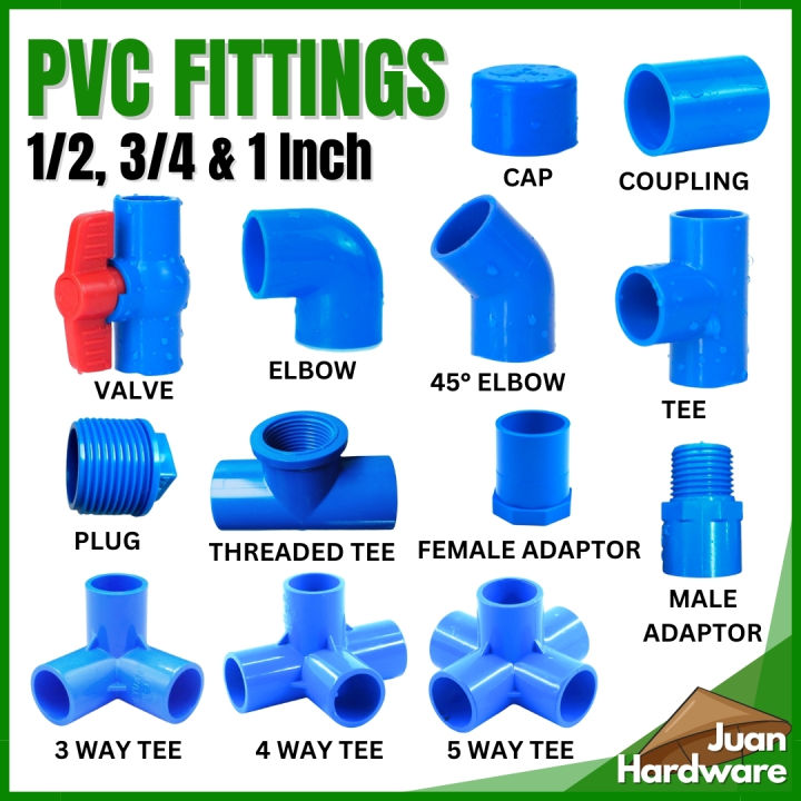 PVC Blue Fittings 1/2, 3/4, and 1 inch Pipe Fitting Polybutylene Pipe