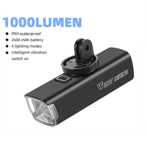WEST BIKING 1000 Lumens Đèn Xe Đạp vỏ nhôm cẩu Đèn pin IP65 chống thấm nước đèn đầu xe đạp có thể sạc qua USB phụ kiện đi xe đạp