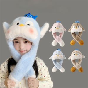 W3DD Chống gió. Mũ trùm đầu Chú chim cánh cụt dễ thương tai cử động. Chống lạnh Mũ bảo vệ tai Chất lượng cao Đã được làm dày Mũ ấm Mùa đông