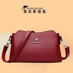 Chú Kangaroo DINISIDAISHU Túi đeo vai da mềm màu đỏ dung tích lớn túi đeo chéo túi vuông nhỏ dùng cho lễ cưới