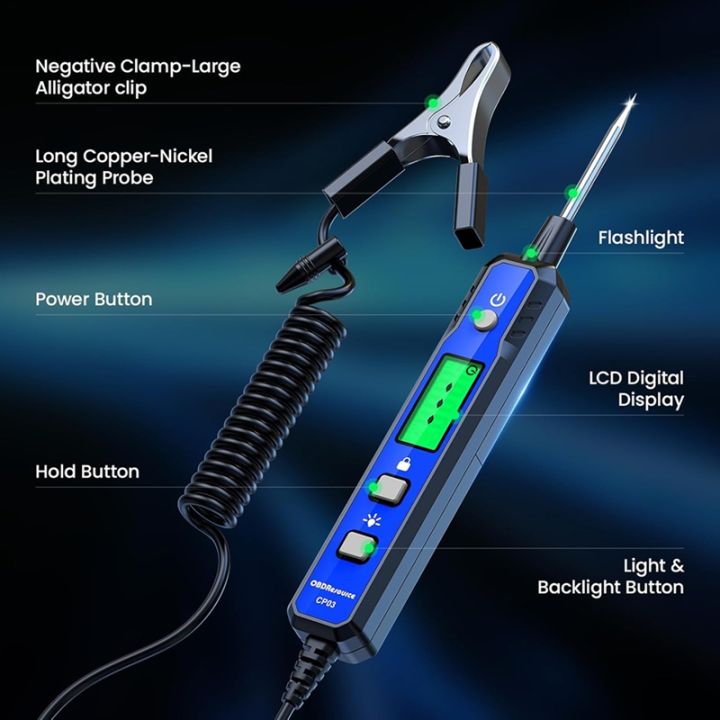 Automotive Test Light, 0.8V–100V Voltage Circuit Probe Tester with ...