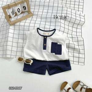 BE231 Bộ áo ba lỗ quần đùi BERNIE quần áo thời trang bé trai phong cách Hàn Quốc