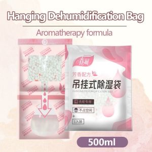 500ml Pink Moisture Absorber Hanging Bag Fragrance Moldproof Wardrobe Dry Bag for Closet Dry Bag