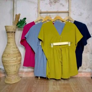 Setelan Wanita crinkle pendek Oneset Nagita Pendek Setelan Nagita Hotpants Crinkle Airflow / Setelan Nina Long pendek / One set Wanita Circle air flow / Setelan baju Wanita kekinian