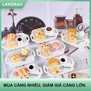 【LAKEBAO】 2 Bộ Dollhouse mini nhà bếp bánh bánh mô phỏng bữa ăn sáng đặt thu nhỏ thực phẩm chơi cảnh đạo cụ