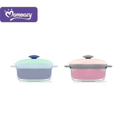 Mangkok Makan Bayi Anti Slip Stainless Steel Bowl Double Layer Water Filling / Tempat Makan Bayi 2 Lapis Antislip