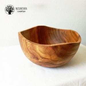 Teak Wood Wave Bowl