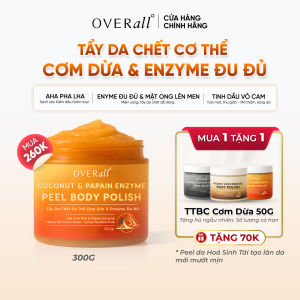 Tẩy Tế Bào Chết OVERall Cơm Dừa & Enzyme Đu Đủ 300G – Giảm Thâm Sạm Mụn Cơ Thể Làm Mờ Sẹo