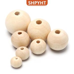[COD] SHPYHT SPORTS Round Wood Spacer Bead Natural Unpainted Wooden Ball Beads DIY Craft Jewelry