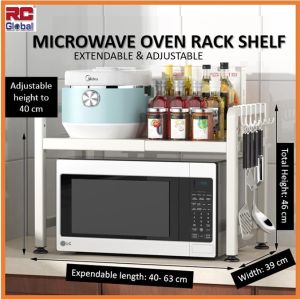 RC-Global Microwave Oven Rack / Kitchen rack Organizer Shelf / 2-Tier Kitchen counter shelf and orgnizer /
