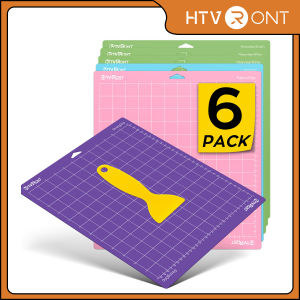 HTVRONT 6 Pack Cutting Mat 12x12 Inch Mix Grip Light and Strong Standard Adhesive Replacement Accessories for Silhouette DIY Crafts