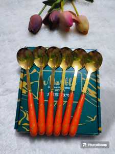 SENDOK MAKAN SET  SULTAN  1 BOX ISI 6 PCS MOTIF MARBLE SENDOK TRAVELING