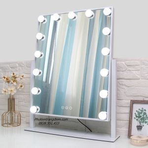 Gương Trang Điểm Đèn LED Cảm Ứng Để Bàn - Gương Soi Có Đèn Để Bàn Trang Điểm