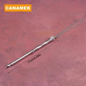 【CANAMEK】 Jewish Gifts Reading Tool Pointer With Chain Decorative Torah Scripture Bible Metal Tool Synagogue Book Metal Finger Tool
