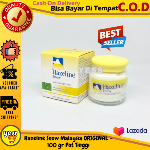 Hazeline Snow Original Malaysia Isi 100g Kotak Kuning Moisturising Cream Whitening and Moisturizing Pelembab Wajah Krim Pemutih- Wajah Anti Keriput